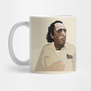 Bukowski's Spirit: Whiskey-Embraced Portrait and Literary Rebellion Mug